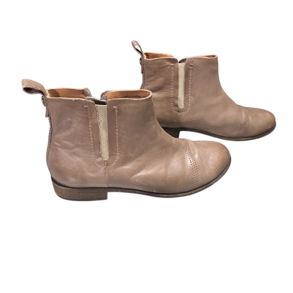 OluKai Malie W Leather Ankle Boots Taupe Cap Toe Women US 7.5